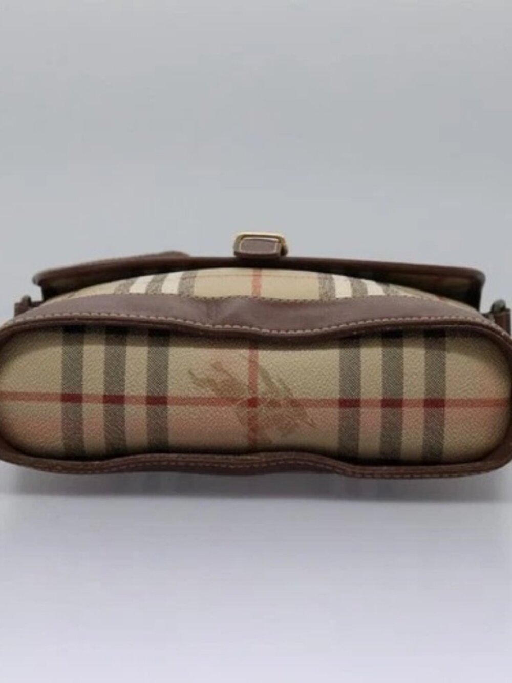 Burberrys Nova Check Shoulder Bag PVC Leather Beige Brown gold Auth BD093 - Picture 5 of 16